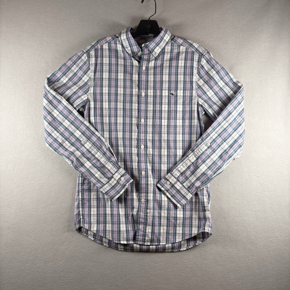 Vineyard Vines Men's XS Tucker Fit Blue Plaid Button Down Long Sleeve